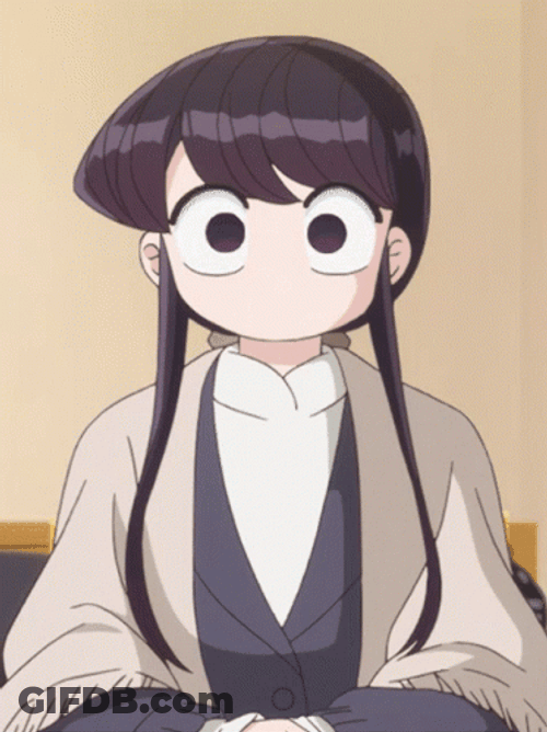 Komi Covering Face GIF