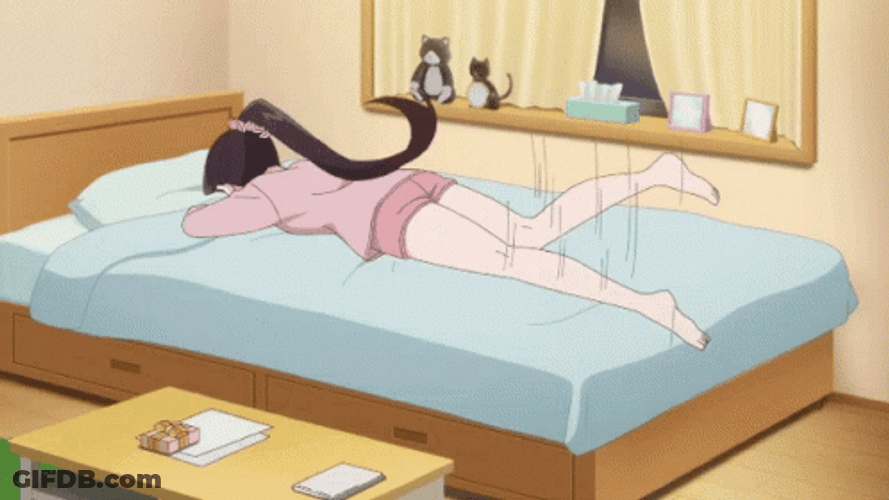 Komi Feet Wriggling In Bed GIF