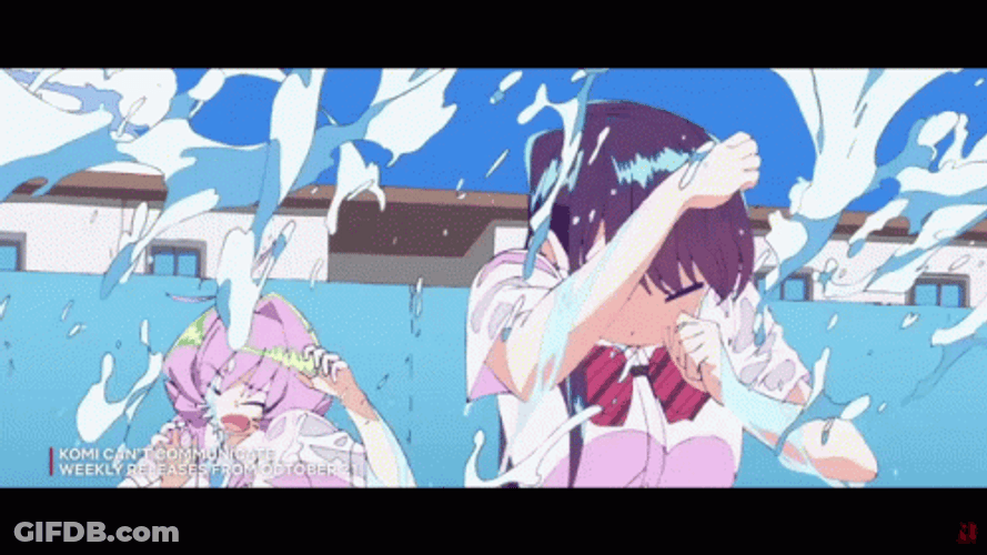 Komi Getting Wet GIF