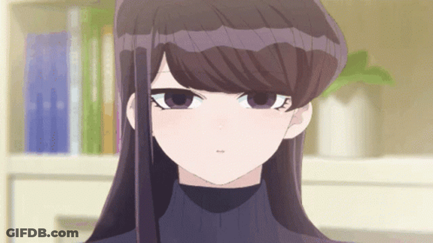 Komi Shocked To Embarrassed Look GIF