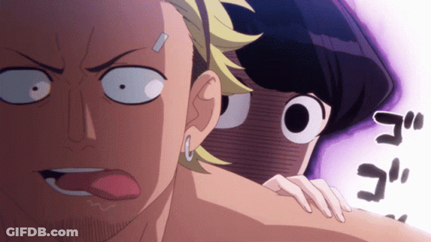 Komi Sneaking Behind GIF