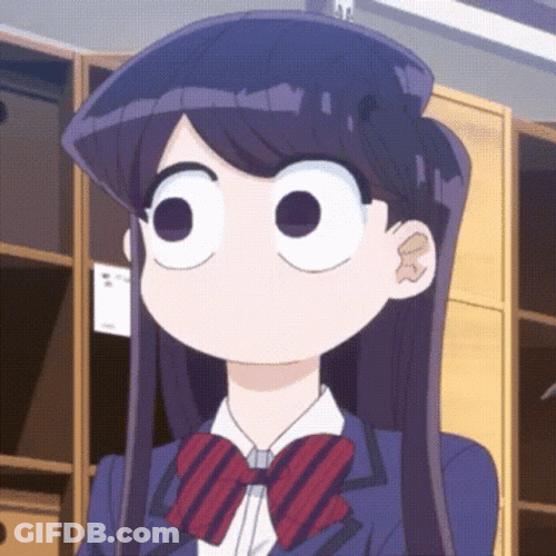 Komi With Big Eyes Looking Around GIF