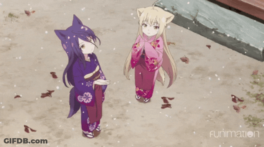 Konohana Kitan Satsuki And Yuzu Anime Snow GIF