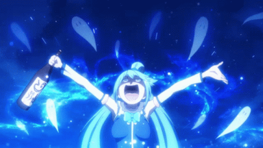 Konosuba Anime Aqua Happy & Drunk GIF