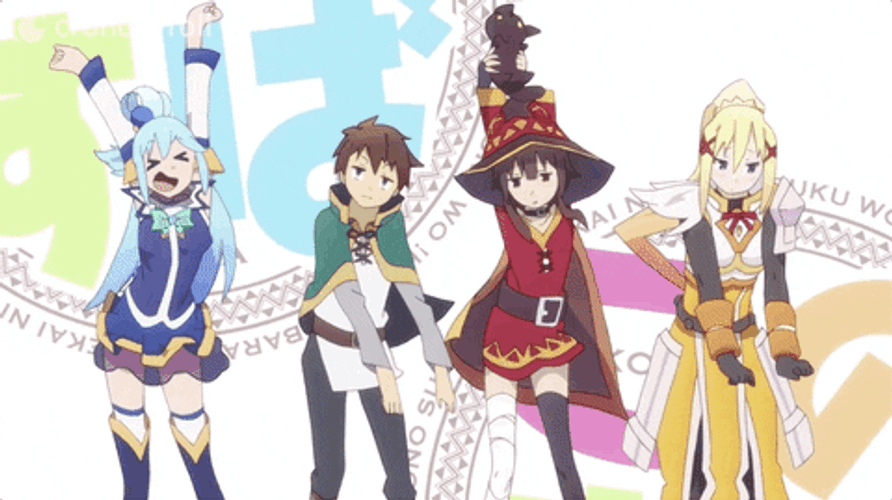 Konosuba Aqua Dancing Characters GIF