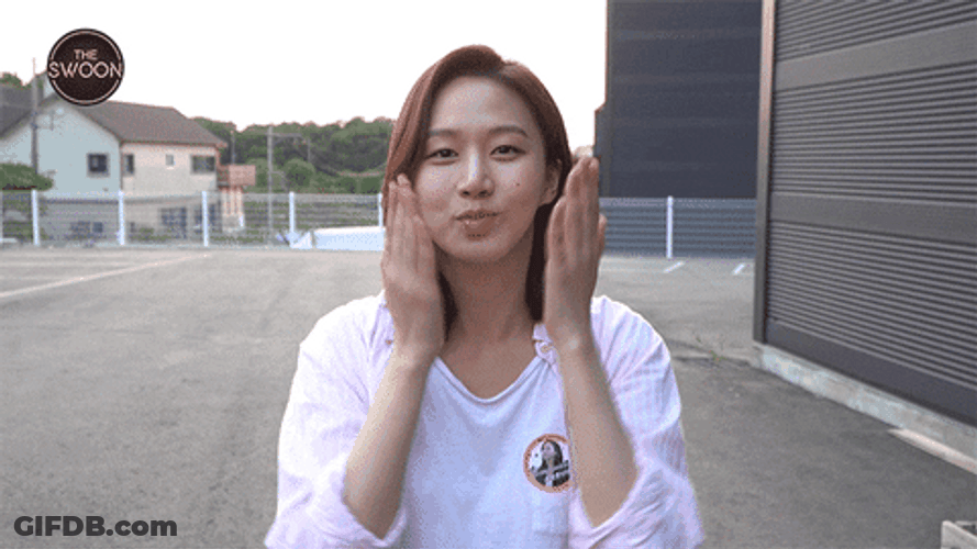 Korean Actress Flying Kiss GIF