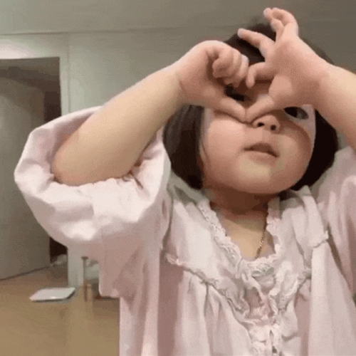 Korean Baby Heart Eyes GIF