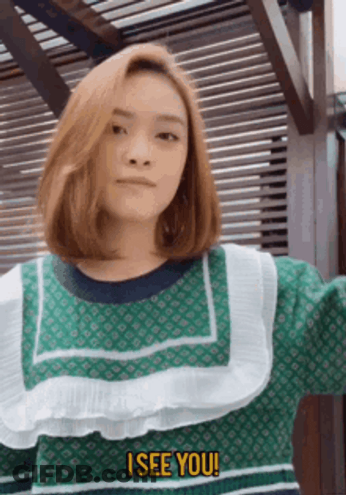 Korean Girl Cute I See You GIF