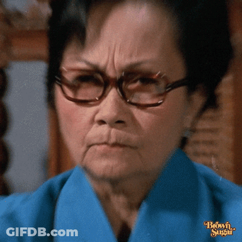 Korean Grandma Stare Down GIF