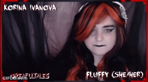 Korina Ivanova With Red Hair And Black Makeup GIF