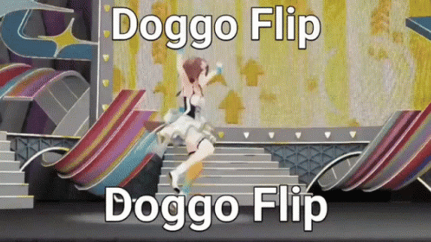 Korone Doggo Cartwheel Flip GIF
