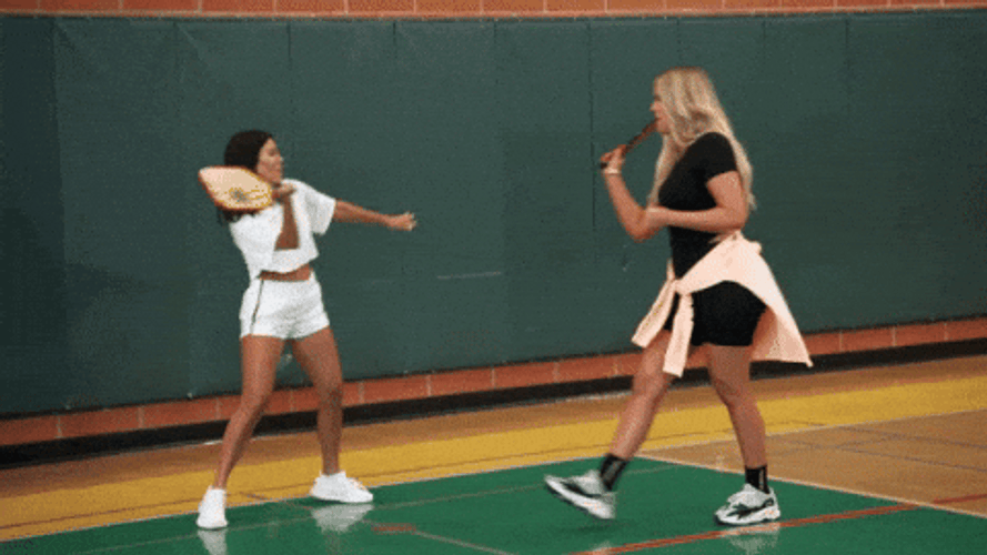 Kourtney And Khloe Kardashian Playing Pickleball Meme GIF