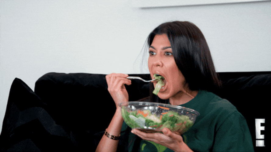 Kourtney Kardashian Eating Salad GIF