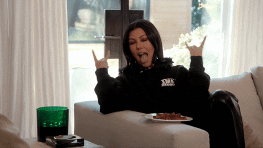 Kourtney Kardashian Horns Rock On GIF