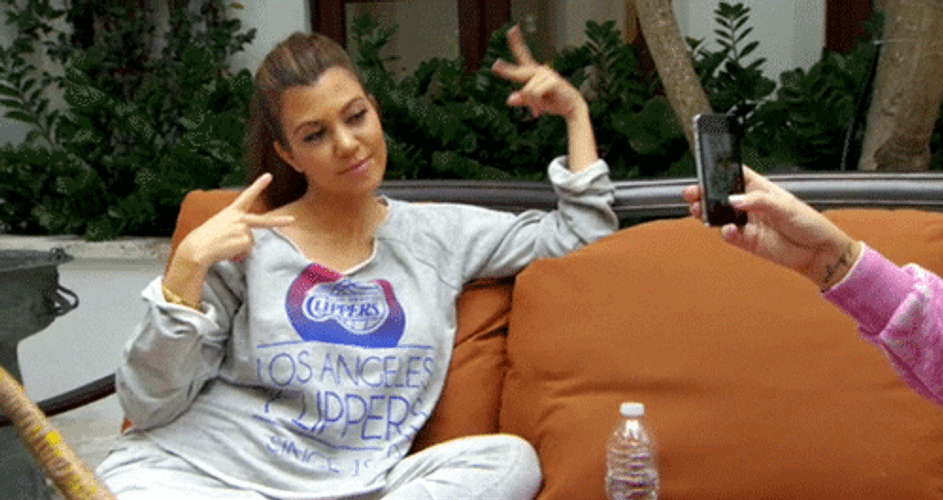 Kourtney Kardashian Peace GIF