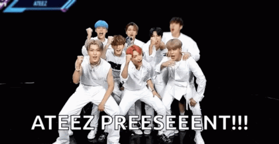 Kpop Boy Band Ateez Present GIF