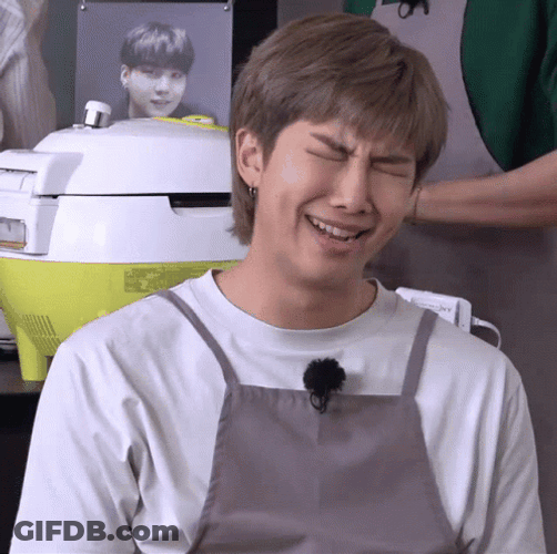 Kpop BTS Rm Closed Eyes Laugh GIF