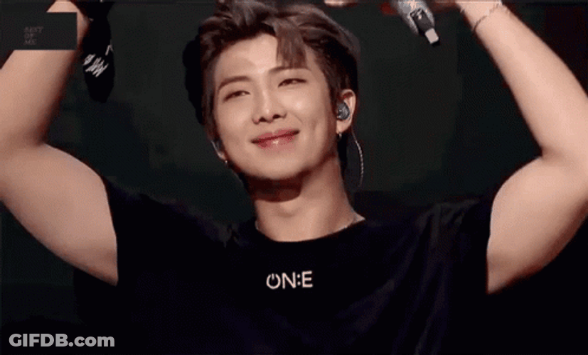 Kpop BTS Rm Heart Head Smile GIF