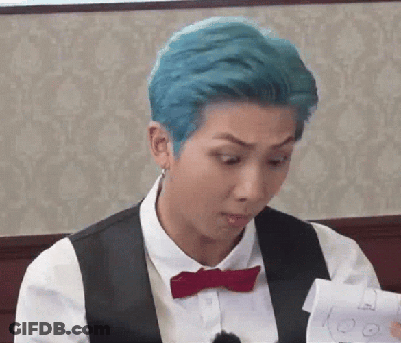 Kpop BTS Rm Shocked Reading GIF
