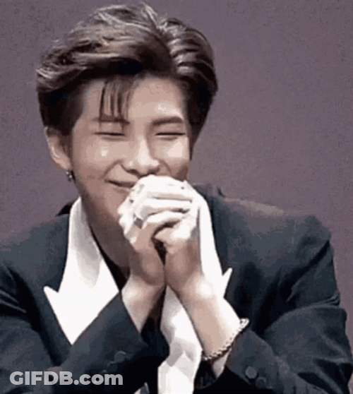 Kpop BTS Rm Shy Finger Heart GIF
