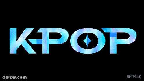 Kpop Demon Hunters Logo On Black Background GIF