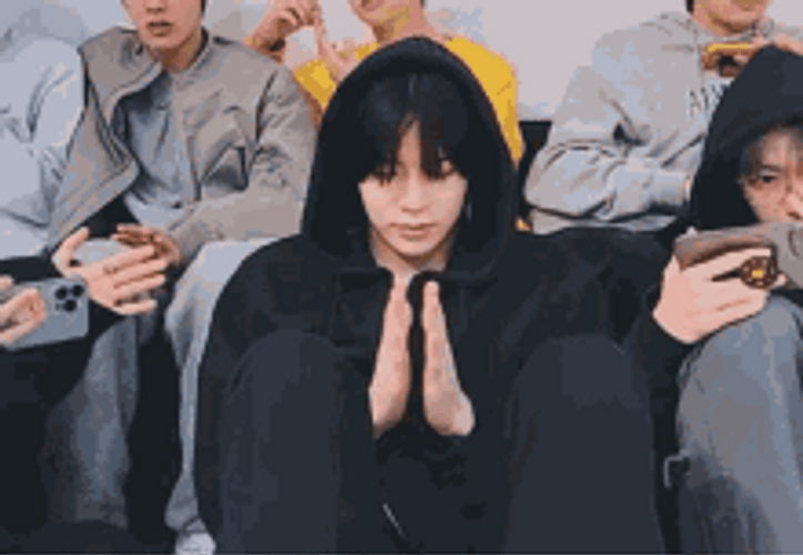 Kpop Member Clapping Black Hoodie GIF