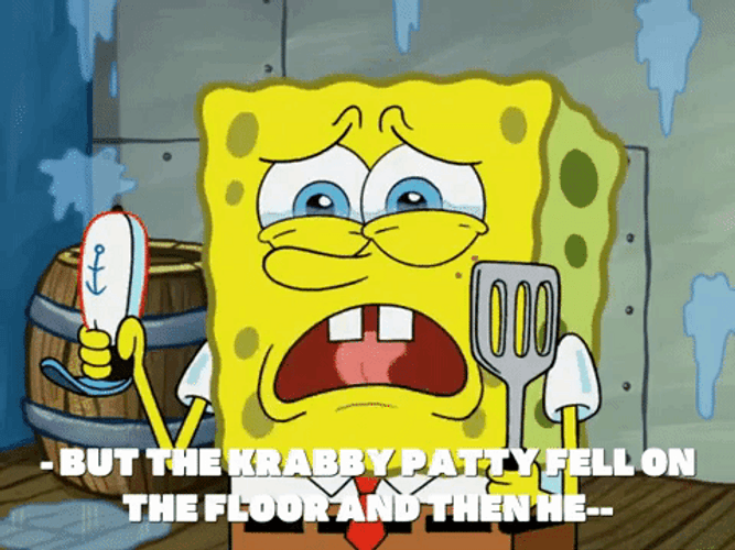 Krabby Patty Fell Spongebob Crying GIF