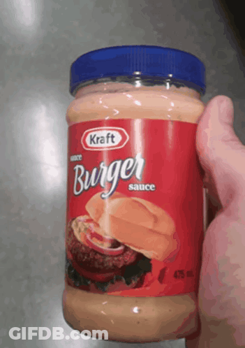 Kraft Burger Sauce Jar Held In Hand GIF