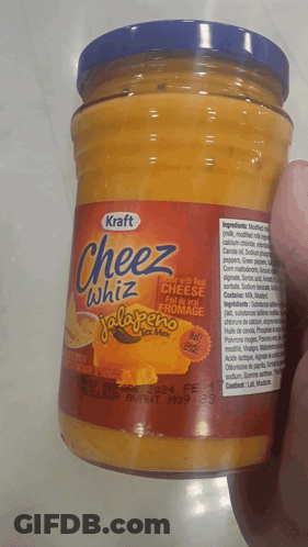 Kraft Cheez Whiz Jalapeno Cheese Jar GIF