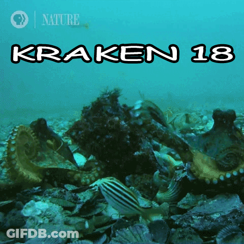 Kraken 18 Poster Giant Octopus Eating Fish GIF