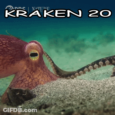 Kraken 20 Poster Octopus Swimming In Ocean GIF