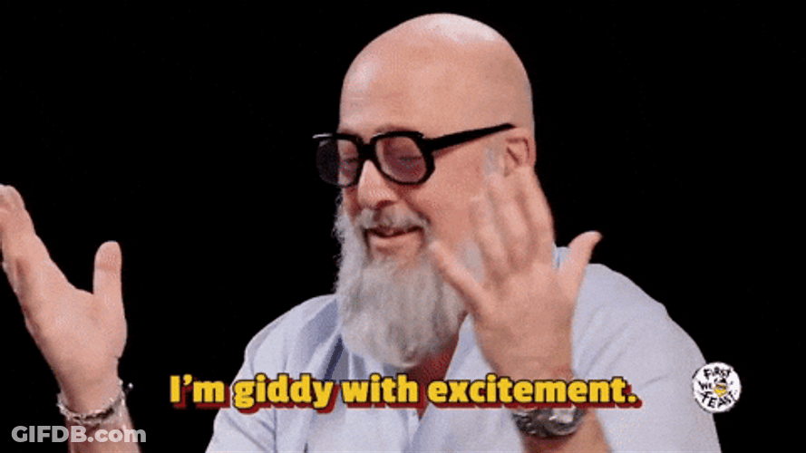 Kramer Giddy Up Andrew Zimmern Excitement GIF