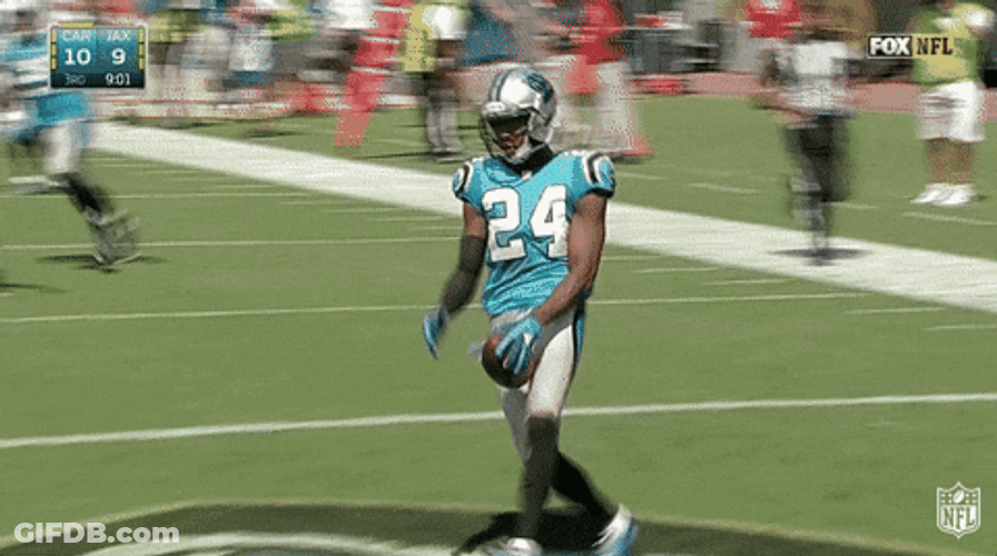 Kramer Giddy Up Footballer In Blue Jersey GIF