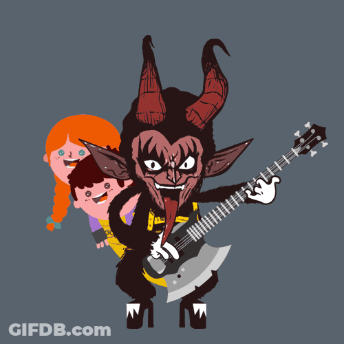 Krampus Being A Rockstar GIF