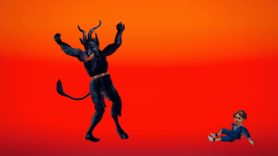Krampus Being Hysterical GIF