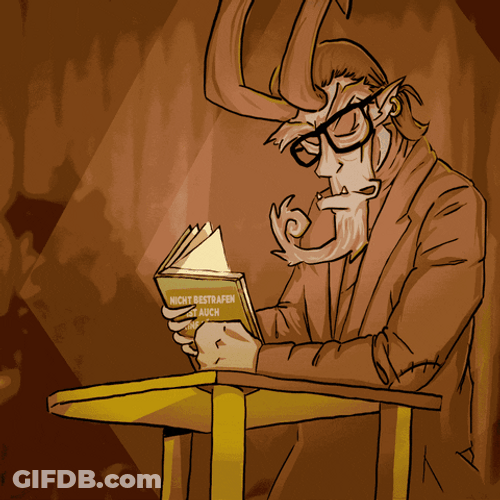 Krampus Reading Book GIF