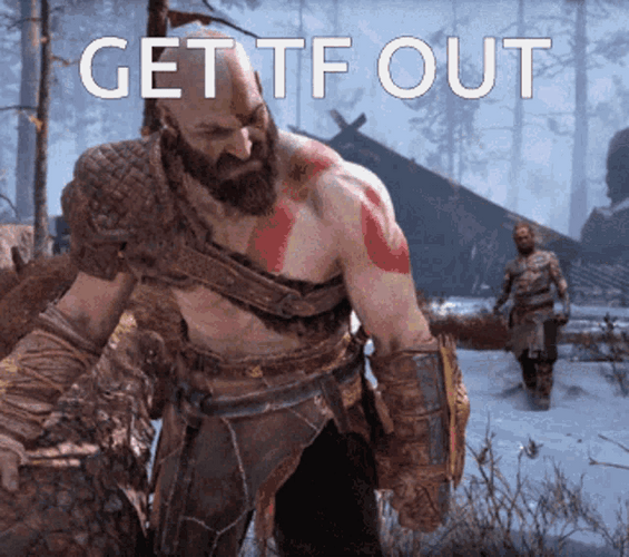 Kratos Angry Throw Get Out GIF