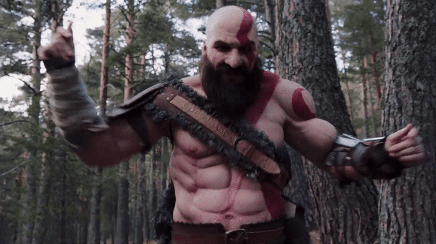 Kratos Funny Forest Dance GIF