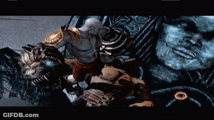 Kratos God Of War Angry Punch Loop GIF
