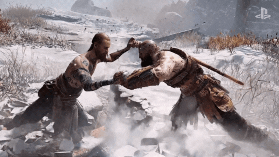 Kratos God Of War Face Off GIF