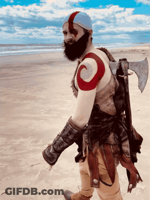 Kratos God Of War Happy Walking GIF