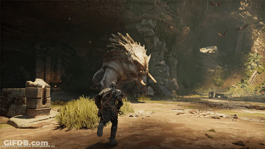 Kratos God Of War Monster Battle GIF