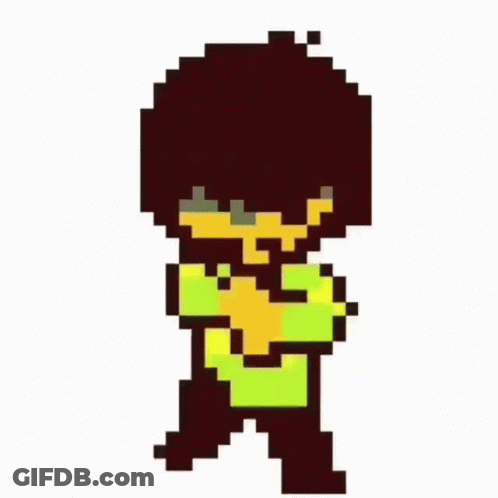 Kris From Undertale Pixel Art With Beard GIF