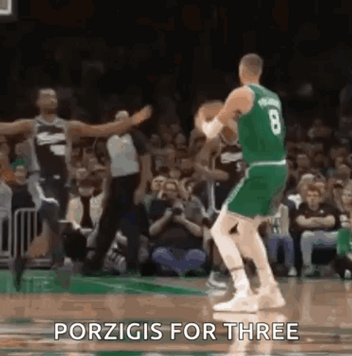 Kristaps Porziņģis Three Points Shoot Celtics GIF