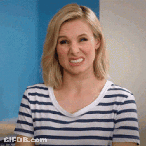 Kristen Bell Awkward Grimace Expression GIF
