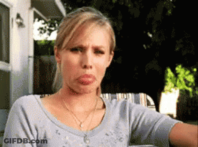 Kristen Bell Blowing Raspberries GIF