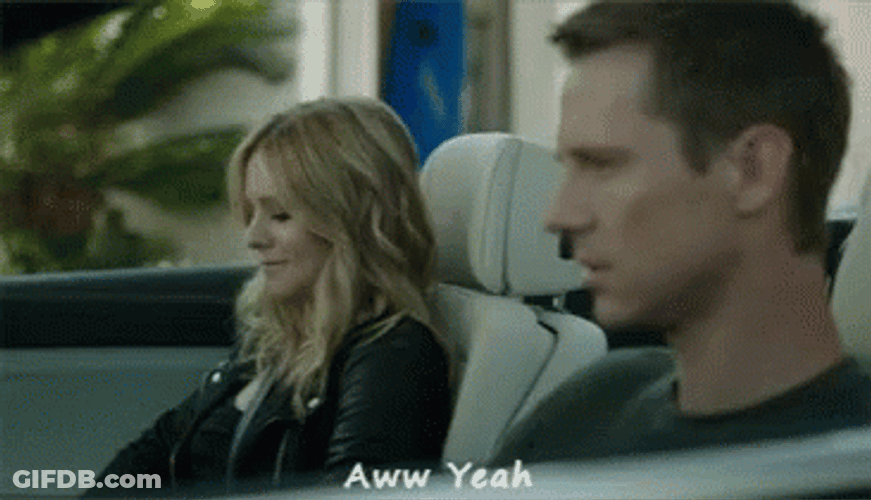 Kristen Bell On Car Aww Yeah GIF