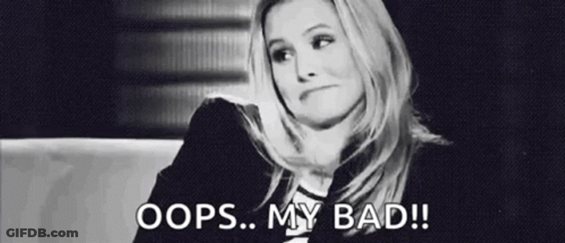 Kristen Bell Opps My Bad GIF