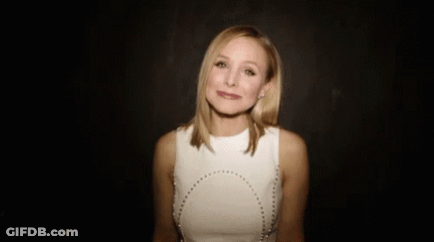 Kristen Bell Smiling Open Hands GIF