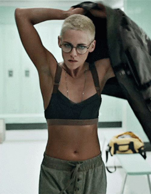 Kristen Stewart Wearing Jacket While Walking GIF